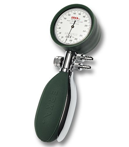 ERKA Blutdruckmessgerät Ø48mm Klinik (mit Schutzkappe) mit Manschette Perfect Aneroid Klinik 48, Größe: 10-15cm, 215.28482