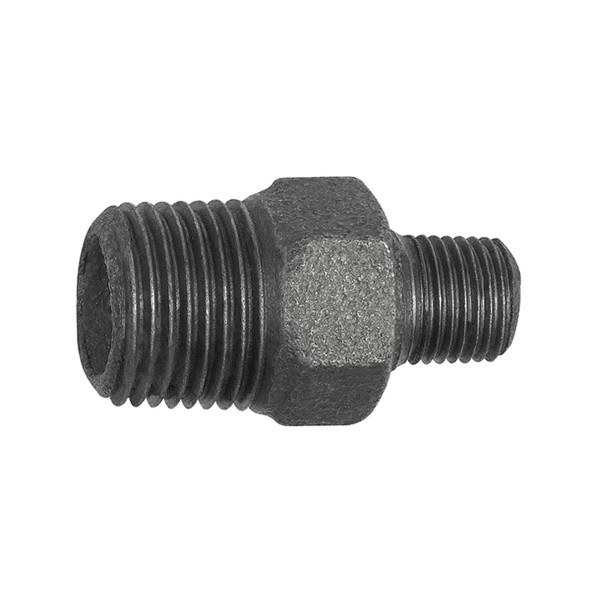 Riegler Doppelgewindenippel 245 reduzierend, R 3/8, R 1/4, Temperguss schwarz, 133749