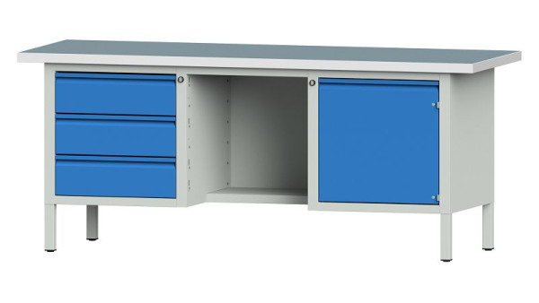 ANKE Werkbänke Kastenwerkbank, Modell 355 E, 2000 x 700 x 840 mm, RAL 7035/5012, UBP 40 mm, 510.412