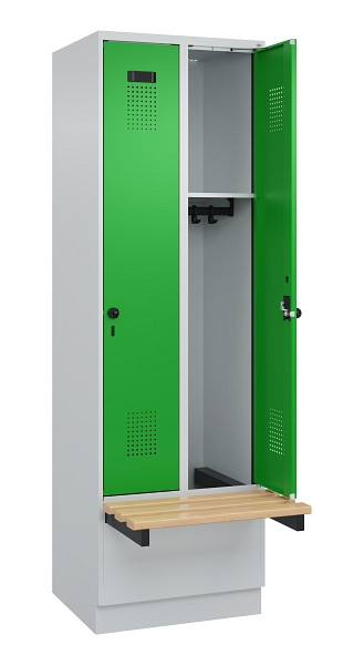 C+P Spind Evolo PLUS, 2 Abteil, 1950x600x815mm, 7035/6037, Drehriegel, 049040-20 S10011