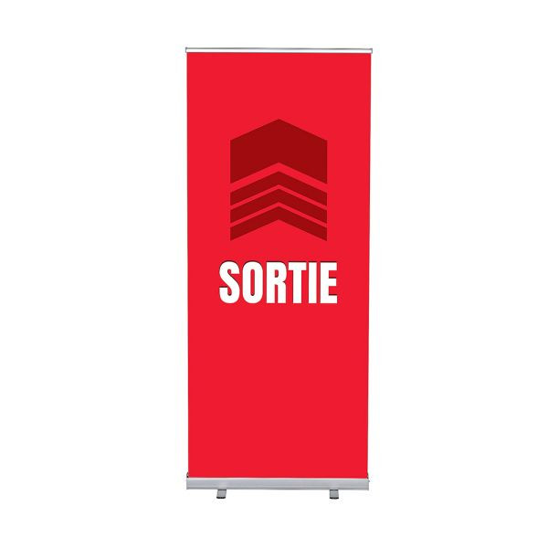 Showdown Displays Roll-Banner Budget 85 Komplettset Ausgang Rot Französisch, RBB085LSFI568
