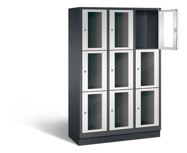 C+P Schließfachschrank Classic, H1800xB1200xT500mm, Farbe: Schwarzgrau / Lichtgrau, 8020A323 S10014