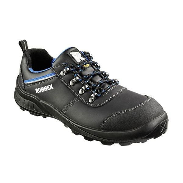 RUNNEX S2 ESD-Sicherheitshalbschuhe TeamStar, schwarz/blau, Größe: 41, VE: 1 Paar, 5207-41