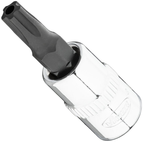 VIGOR T-Plus Schraubendreher-Einsatz, Vierkant 6,3 mm (1/4 Zoll), Innen 5-Stern Profil mit Zapfen, T27+H, V7037-IPR27