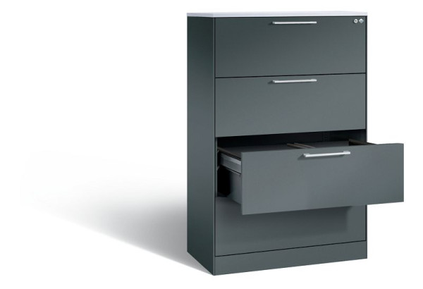 C+P Schubladenschrank Asisto, H1310xB800xT435 mm, Anthrazit/DBS Hellgrau, 146023-412 S10215