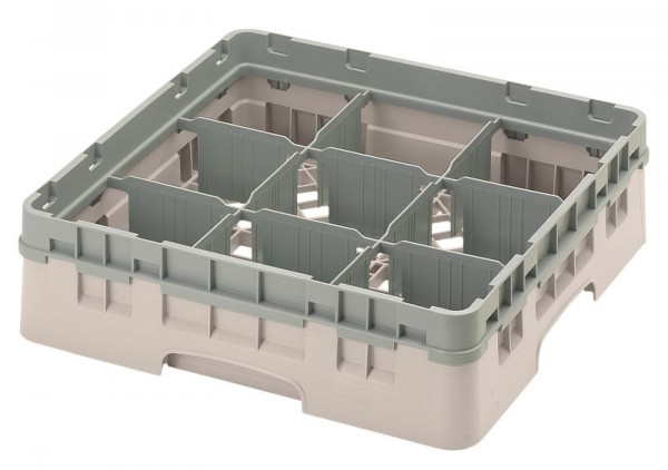Cambro Spülkorb mit 9 Fächer Camrack® 9 cm Beige, 9S318184