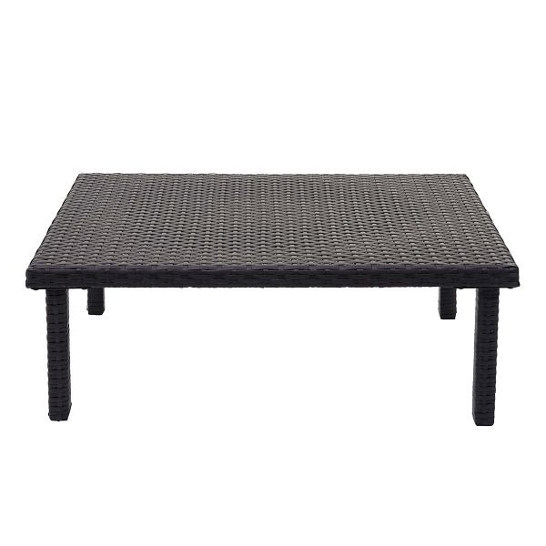 Mendler Poly-Rattan Couchtisch HWC-G16, Gartentisch Balkontisch Loungetisch, Gastronomie 80x50cm, schwarz, 70878
