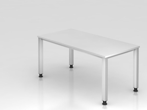 Hammerbacher Schreibtisch 4-Fuß eckig 160x80cm Weiß, Rechteckform, VQS16/W/S