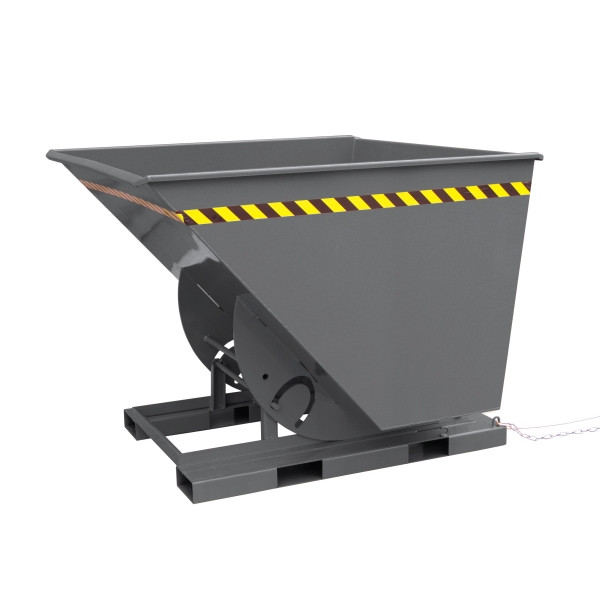 Eichinger Industrie Kippbehälter in hoher Bauhöhe, quer zur und in Fahrtrichtung kippbar, 1500 kg, 1250 Liter, anthrazitgrau, 20131300000096