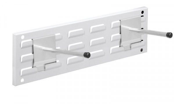 Kappes RasterPlan Wandschiene Schlitzplatte Set 3, L 460 mm x H 140 mm, RAL 7035, 2 x Universalhalter, 4202.06.5313