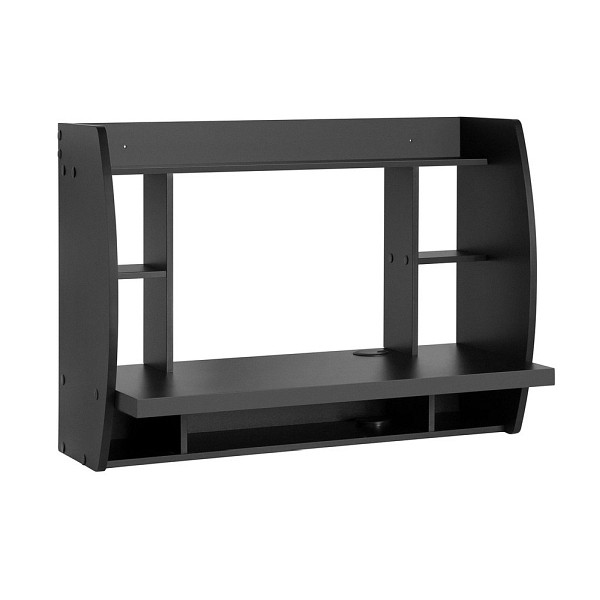 SoBuy Wandtisch mit 1 Ablage Schwarz 82x39x60 cm, Modern, FWT18-SCH