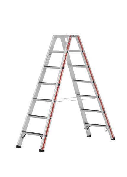 HYMER Stufenstehleiter R13, beidseitig begehbar, 2x7 Stufen, Länge 1,80 m, 862414