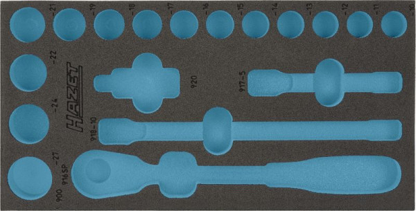 Hazet 2-Komponenten Weichschaum-Einlage, für 163-191/18, 932/18, Abmessungen / Länge: 342 mm x 172 mm, 163-191L