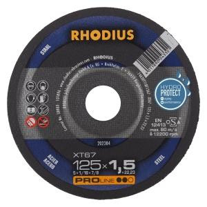 Rhodius PROline XT67 Extradünne Trennscheibe, Durchmesser [mm]: 125, Stärke [mm]: 1.5, Bohrung [mm]: 22.23, VE: 50 Stück, 202384