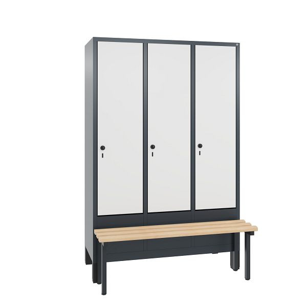 C+P Spind Evolo, 3 Abteile, H1850xB1200xT815 mm, Anthrazit/MDF Weiß, 48030-32 S10367