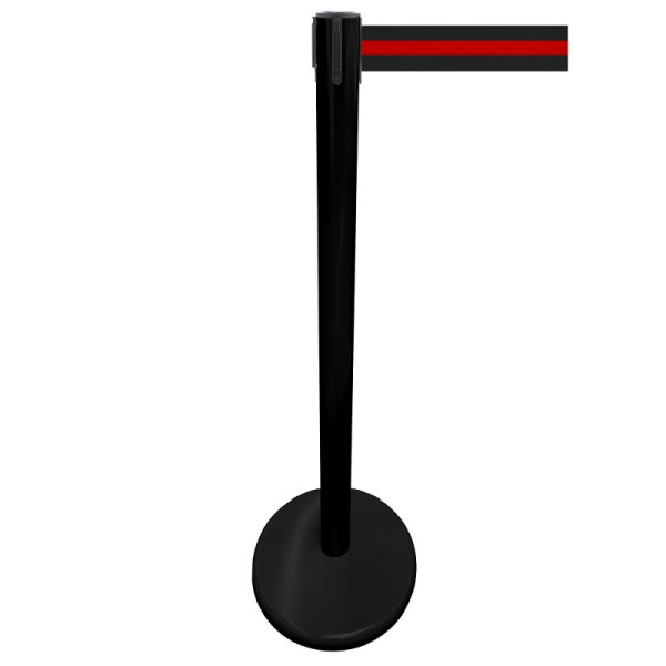 Stein HGS Personenleitsystem -P-LINE Future-, Metall/ schwarz, schwarz/rot/schwarz waagerecht (gestreift), mit Sicherheitsverschluss (selbstlösend), 12796-0603