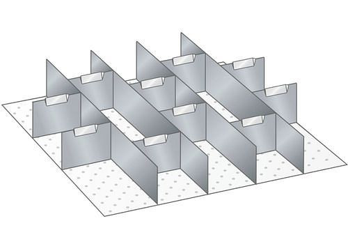 DENIOS Schlitzwände und Trennbleche (BxTxFH) 500x600x100mm, 14 Trennwände, 293829