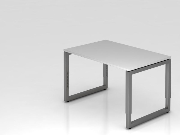 Hammerbacher Schreibtisch O-Fuß eckig 120x80cm Grau/Graphit, Rechteckform mit schwebender Tischplatte, VRS12/5/G