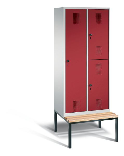 C+P Kombi-Spind Evolo, H2090xB810xT815mm, Farbe: Lichtgrau / Rubinrot, 48650-22 S10017