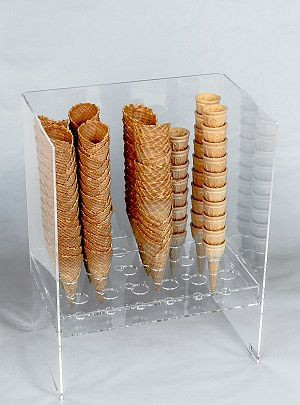 GEPPETTO Eiswaffelsilo für 3x6 Waffelreihen (18er), aus klarem Plexiglas, 94030-1