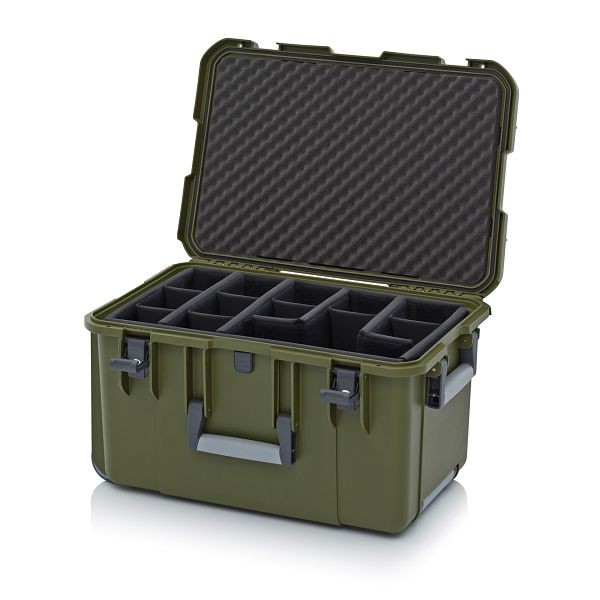 Auer Schutzkoffer Pro Trolley, Olivgrün, mit 2 gleichschließenden Schlössern, Polstereinlage T, CP S 6433 B5-6003
