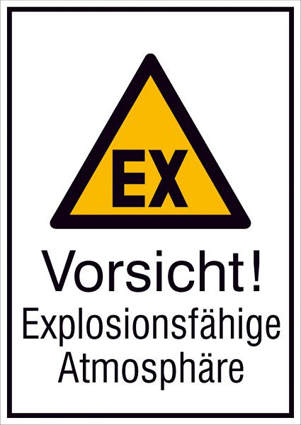 SafetyMarking Warn-Kombischild, Vorsicht! Explosionsfähige Atmosphäre, BxH 13,1x18,5 cm, Folie, selbstklebend, 21.A8010