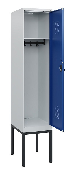 C+P Spind Evolo PLUS, Gestell, 1 Abteil, 1950x400x500mm, 7035/5010, Drehriegel, 0490305-12 S10006