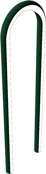 Schake Universalbügel Stahlrohr Ø 48 / Ø 60, zum Einbetonieren, Stahlrohr Ø 60 mm x 2,5 mm Gesamtbreite: ca. 400 mm, beschichtet, 465_70B