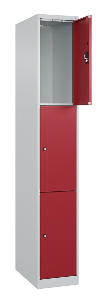 C+P Schließfachschrank Evolo PLUS, 3 Fächer, 1850x300x500mm, 7035/3003, 049000-103 S10004