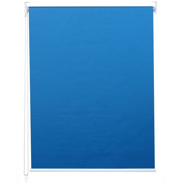 Mendler Rollo HWC-D52, Fensterrollo Seitenzugrollo Jalousie, 90x230cm Sonnenschutz Verdunkelung blickdicht, blau, 63430