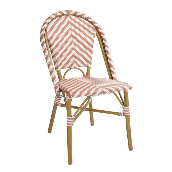 Bolero Rattan-Beistellstuhl im Pariser Stil, Koralle (2er-Pack), FU534