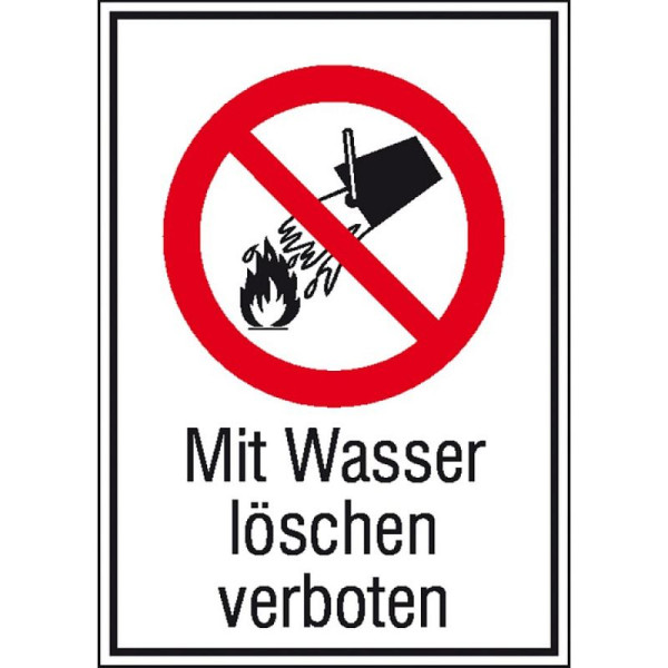 Stein HGS Kombischild, Mit Wasser löschen verboten, 131x185mm/Folie,selbstklebend, 21.1134