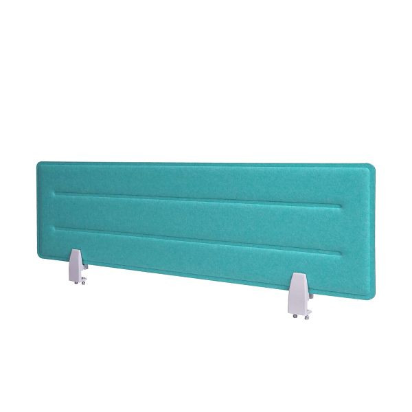 Mendler Tischtrennwand HWC-G76, Büro-Sichtschutz Schreibtisch Pinnwand, Klemmen Stoff/Textil mit Prägung, 100x30cm türkis, 79532+71947