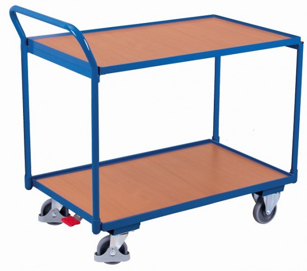 VARIOfit Tischwagen 2 Ladeflächen Traglast 250 kg Thermoplatische Gummibereifung, sw-500.500