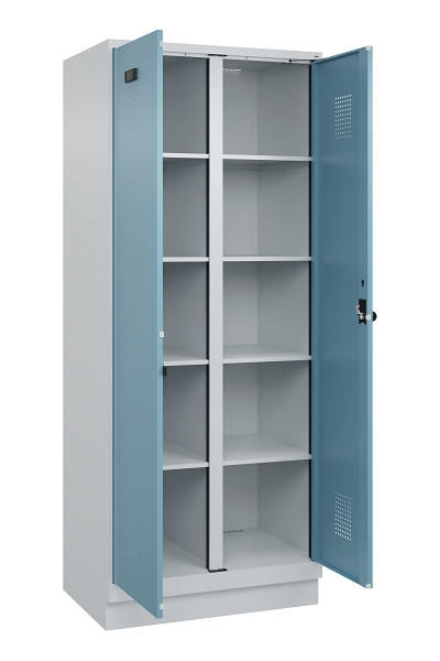 C+P Wäsche-Spind Evolo PLUS, mit Sockel, 2 Abteile, 1950x800x500mm, 7035/0010, Verschluss Drehriegel, 049022-22B S10009