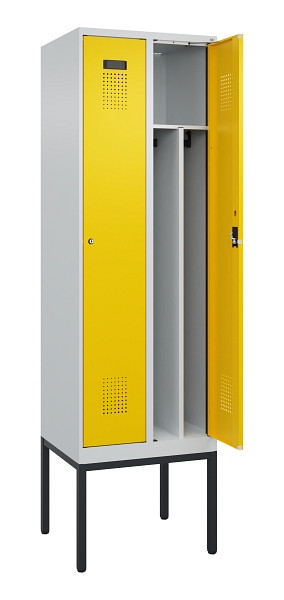 C+P Spind Evolo PLUS, Gestell, 2 Abteile, 2120x600x500mm, 7035/1023, Verschluss Zylinderschloss, 0490307-20F S10028