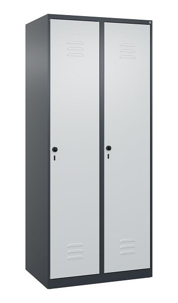 C+P Umkleidespind Classic PLUS mit Mitteltrennwand, 2 Abteile, 1850x800x500mm, 7016/7035, Drehriegel, 080000-22F S10006