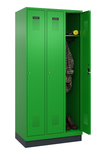 C+P Spind Evolo PLUS, mit Sockel, 3 Abteile, 1950x900x500mm, 6037/6037, Verschluss Zylinderschloss, Ablageböden 3, 049020-30 S10053