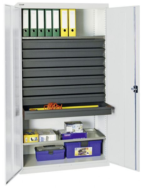stumpf Werkzeug- und Materialschrank Serie 3000, 7035/7035, 8 Schublade 100 mm, 2 Wannenböden durchgehend, 3008107