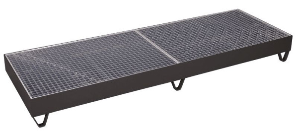 VARIOfit Auffangwanne mit Gitterrost für 4 Fässer à 200 Ltr, Außenmaße: 2.390 x 800 x 250 mm, RAL 7016 anthrazitgrau, aw-800.002/AG