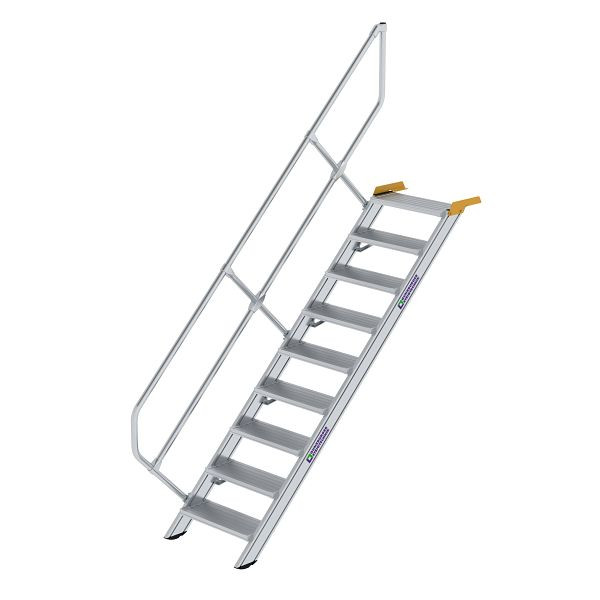 Munk Günzburger Steigtechnik Treppe 45° Stufenbreite 600 mm 9 Stufen Aluminium geriffelt, 600249