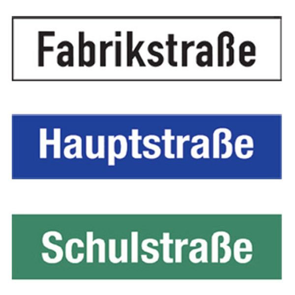 Stein HGS Straßennamenschild, bis 30 Buchstaben, Grund: grün/Schrift: weiß, Höhe: 200 mm, 0200h130gw01