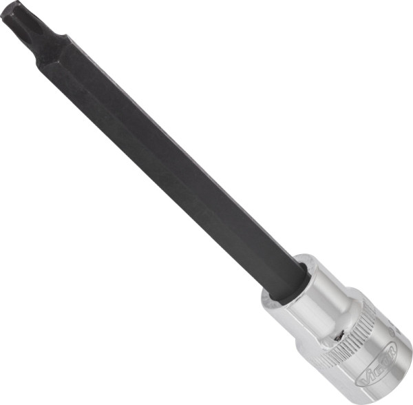 VIGOR TORX Schraubendreher-Einsatz, Vierkant hohl 12,5 mm (1/2 Zoll), Innen TORX Profil, T40, Länge: 140 mm, für Handbetätigung, VE: 5 Stück, V2173