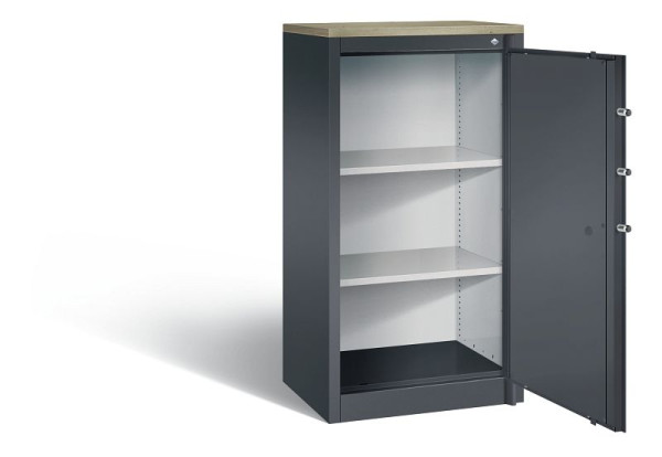 C+P Feuerschutzschrank Certos, H1226xB650xT500mm, Farbe: Schwarzgrau, Klinkengriff, 3 OH, 1160-000 S10421
