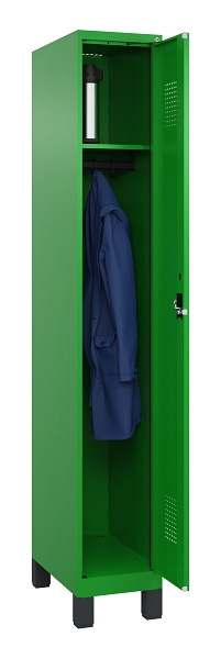 C+P Spind Evolo PLUS, mit Füßen, 1 Abteil, 1950x300x500mm, 6037/6037, Verschluss Zylinderschloss, Ablageböden 1, 049010-10 S10054