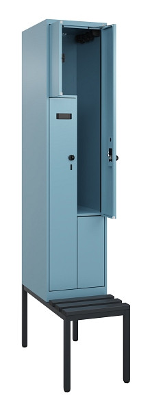 C+P Z-Spind Evolo PLUS, Bank, 2 Fächer, 2120x400x815mm, 0010/0010, Drehriegel, Sitzfläche Kunststoff, Sitzbank, 0490537-122 S10076