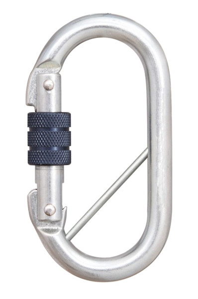 Kratos Stahl-Karabiner mit Schraubverschluss und Sicherheitsriegel, FA5010217