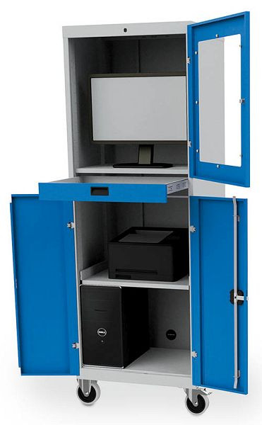 Bedrunka+Hirth Computerschrank mobil, Schubladenanzahl: 1, Anzahl Flügeltüren: 2, Maße in mm (BxTxH): 680 x 600 x 1838, 04.118.600