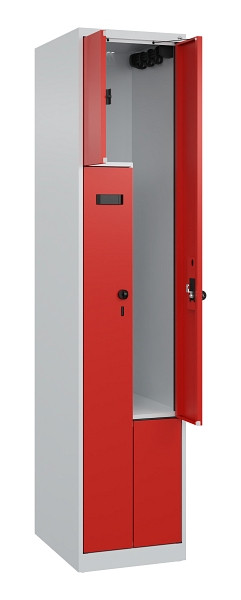 C+P Z-Spind Evolo PLUS, 2 Fächer, 1850x400x500mm, 7035/3020, Drehriegel, 049003-122 S10012