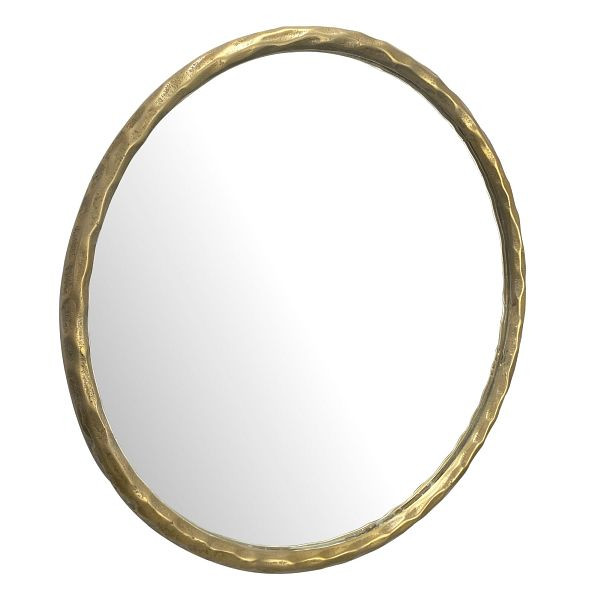 Wohnling Wandspiegel 60cm Metall Design Hängespiegel Gold, Dekospiegel Rund mit Rahmen, Spiegel Wand Groß, Flurspiegel Garderobenspiegel Modern, WL7.103